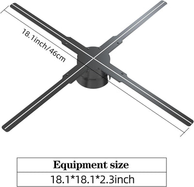 3D-Hologramm-Fan,Missyou 45CM Hologramm-Fan with APP WiFi und 700 Videotheken, 3D Holographischer Pr