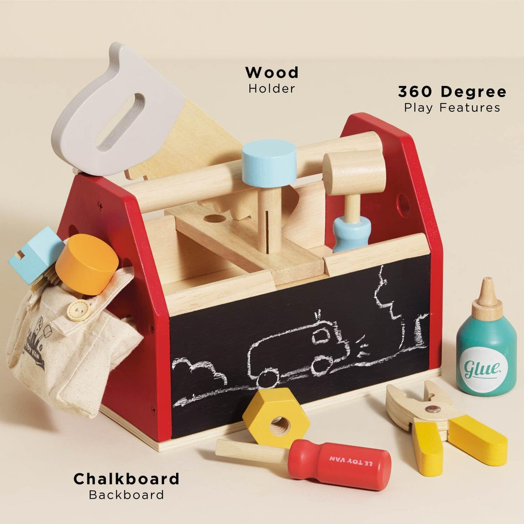 Le Toy Van – Pädagogisches Autos & Baustelle-Spielset aus Holz Werkzeugkiste für Rollenspiel | Für M