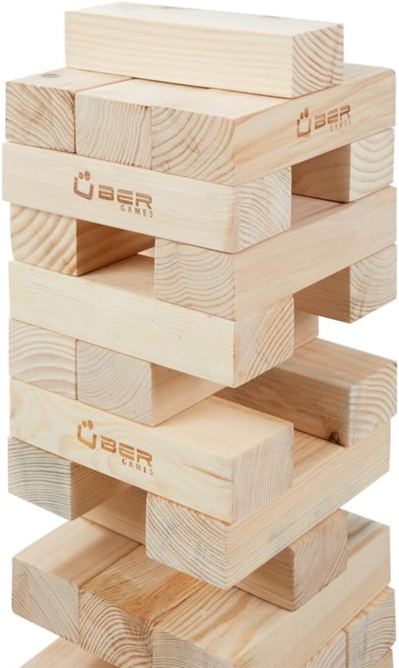 Übergames Giga grosser Riesenwackelturm Kiefer, bis 150 cm, Grundhöhe ca. 90 cm - aus ECO-Holz: unse