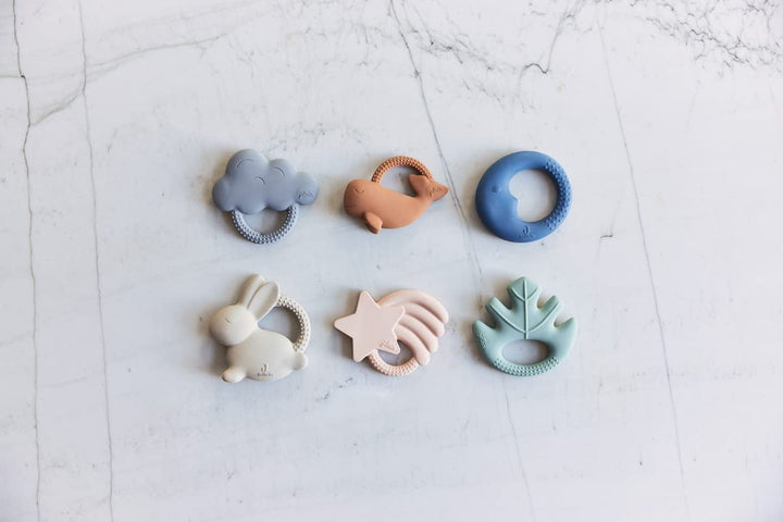 Jollein Naturkautschuk Beissring Baby Cloud Storm Grey - Wolke - Baby Greifling - Zahnungshilfe - Sc