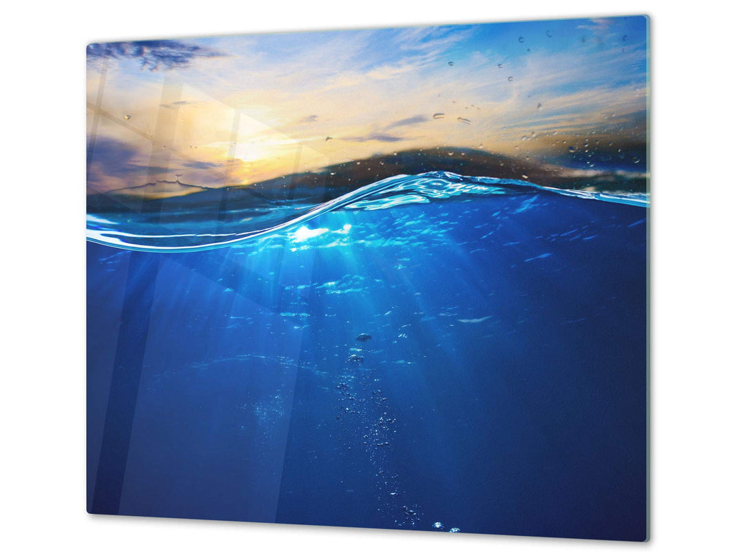 Küchenbrett aus Hartglas und Induktionskochplattenabdeckung – Schneideplatten SINGLE mit 60 x 52 cm