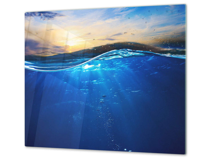 Küchenbrett aus Hartglas und Induktionskochplattenabdeckung – Schneideplatten SINGLE mit 60 x 52 cm