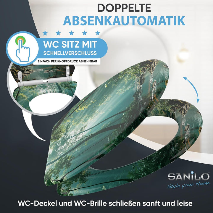 Sanilo WC Sitz mit Absenkautomatik &amp; Quick-Release aus Holz (Rainforest), Rainforest