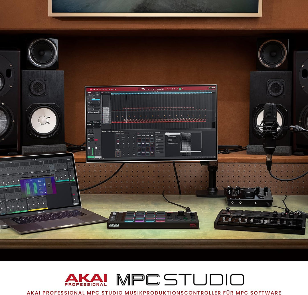 Akai Professional MPC Studio - MIDI-Controller Beat Maker mit 16 anschlagsdynamischen RGB Pads, MPC