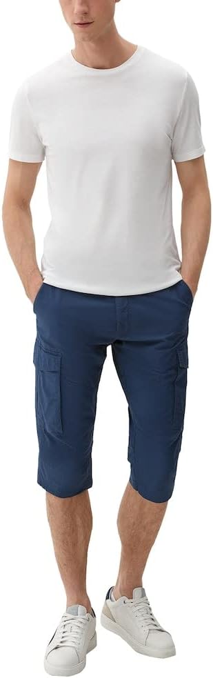 s.Oliver Herren Cargo-Bermuda, Detrot Relaxed Fit 32 Blau, 32 Blau