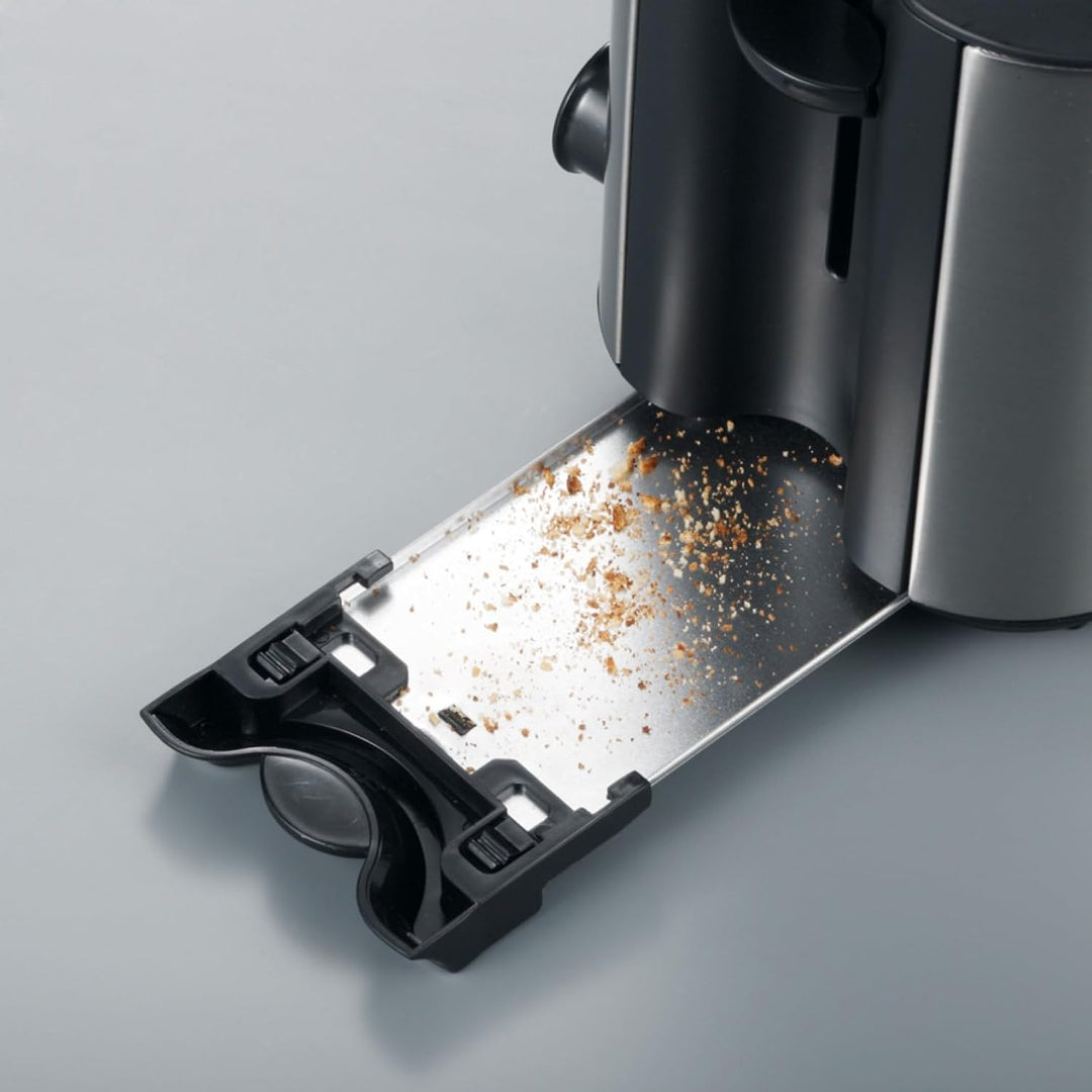 SEVERIN Automatik-Toaster, Inkl. Brötchen-Röstaufsatz, 2 Röstkammern, 850 W, AT 2514, Edelstahl/Schw