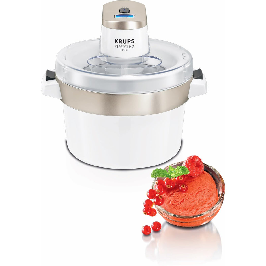 Krups GVS241 Eismaschine Venice Perfect Mix | 1L hausgemachtes Eis, Sorbet, Frozen Jogurth | Ohne Ko