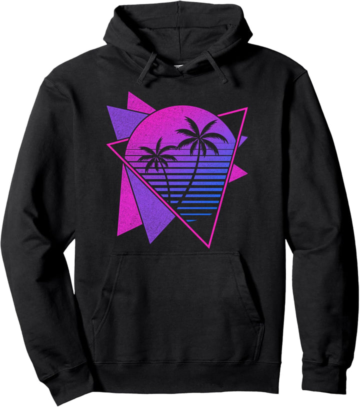 Synthwave Aesthetic Retro 1980er Sonnenuntergang Vaporwave Pullover Hoodie