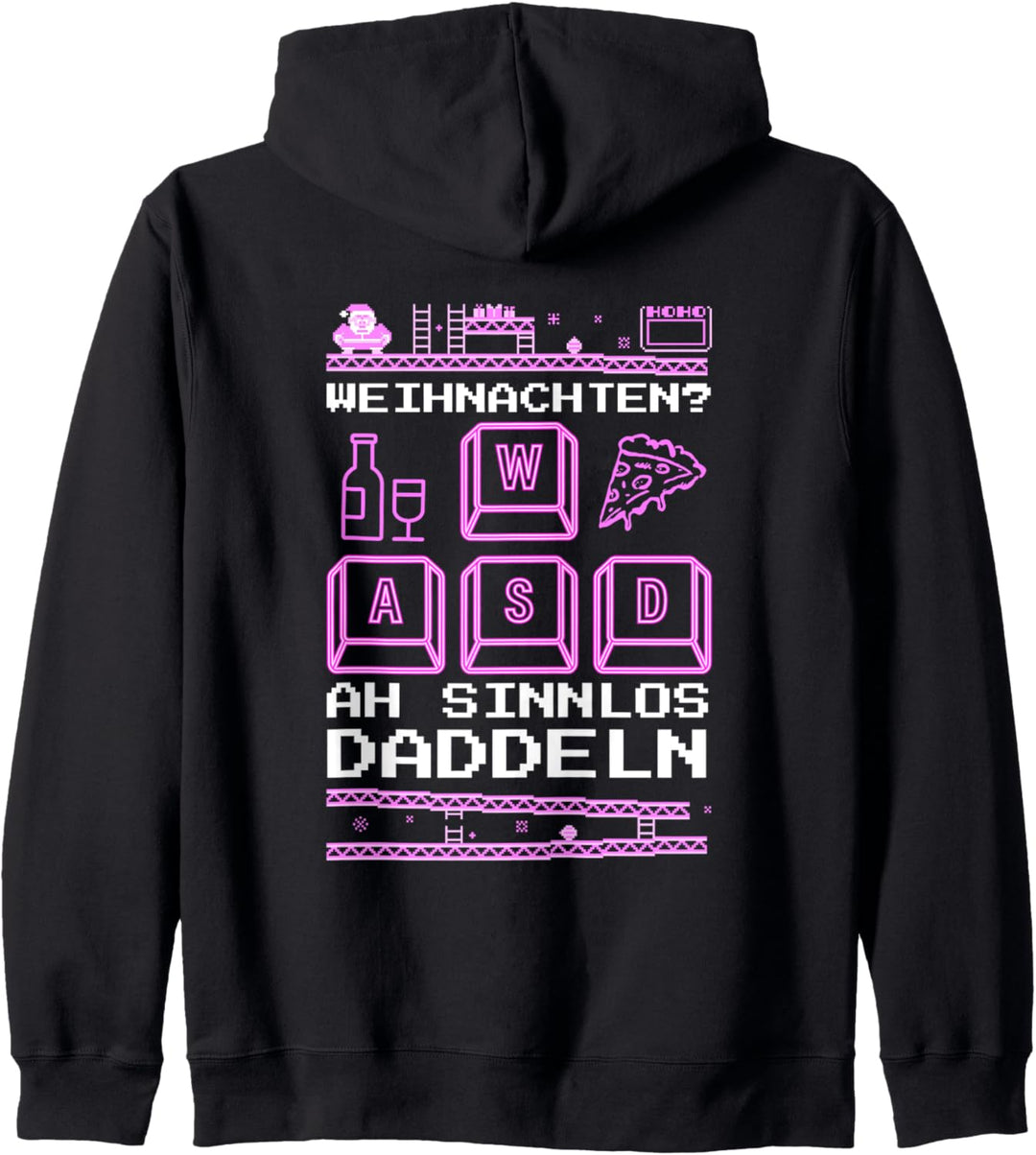 WASD Weihnachten sinnlos daddeln Game Ugly Christmas Gamerin Kapuzenjacke