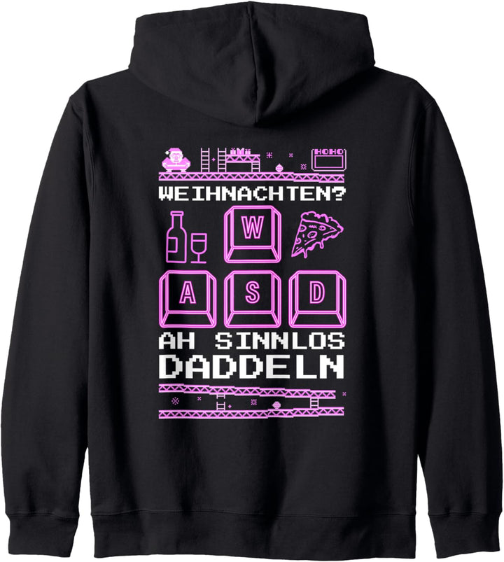 WASD Weihnachten sinnlos daddeln Game Ugly Christmas Gamerin Kapuzenjacke