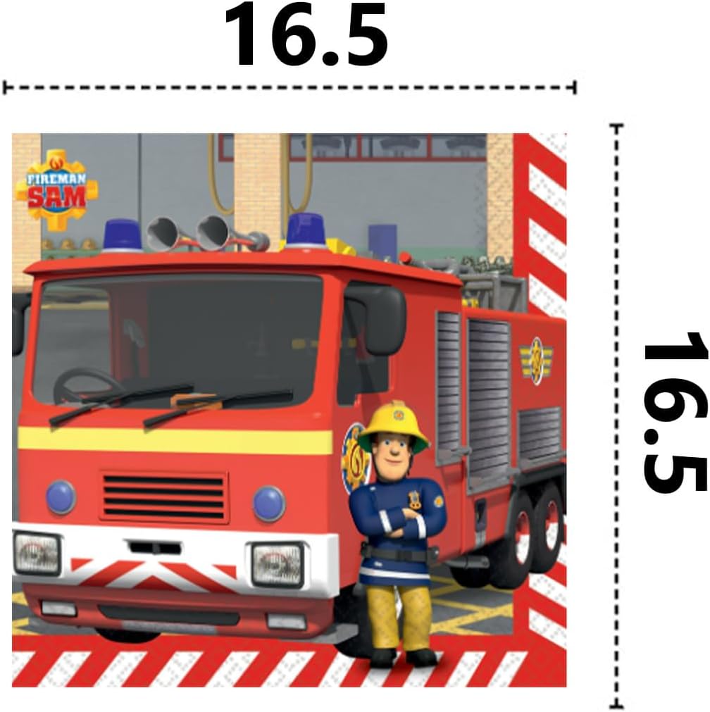 Isola Party Kit Feuerwehrmann Sam Geburtstagsparty umweltfreundlich (16 Teller, 16 Gläser, 20 Servie