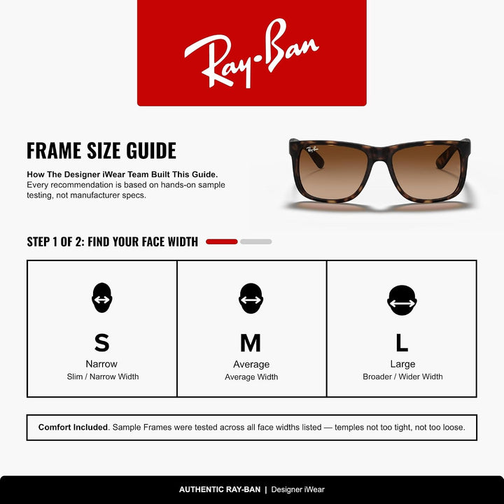 Ray-Ban unisex Justin Sonnenbrille, Rot(Rot/Blau), 51 Large (Herstellergrösse: 55) Braun (Gestell: B