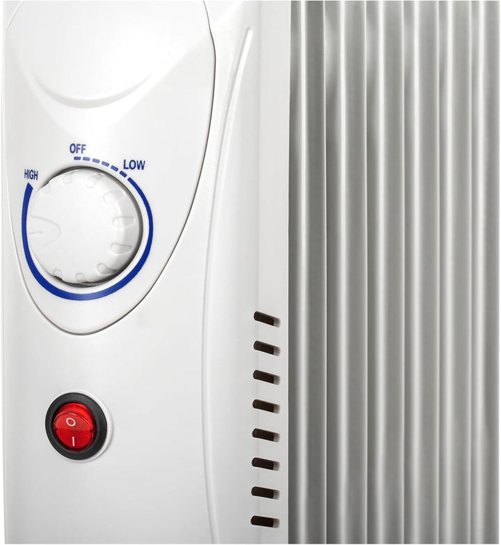 Elektrischer Ölradiator 800 W (7 Rippen), Heizkörper mit Thermostat