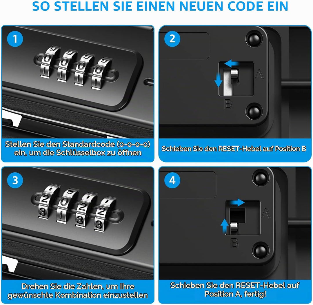 Brifit Tragbarer Tresor, Mini Tresor mit Zahlencode 4 Stellig, [Wasserdicht], Strandtresor mit Abneh
