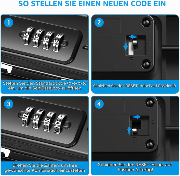 Brifit Tragbarer Tresor, Mini Tresor mit Zahlencode 4 Stellig, [Wasserdicht], Strandtresor mit Abneh