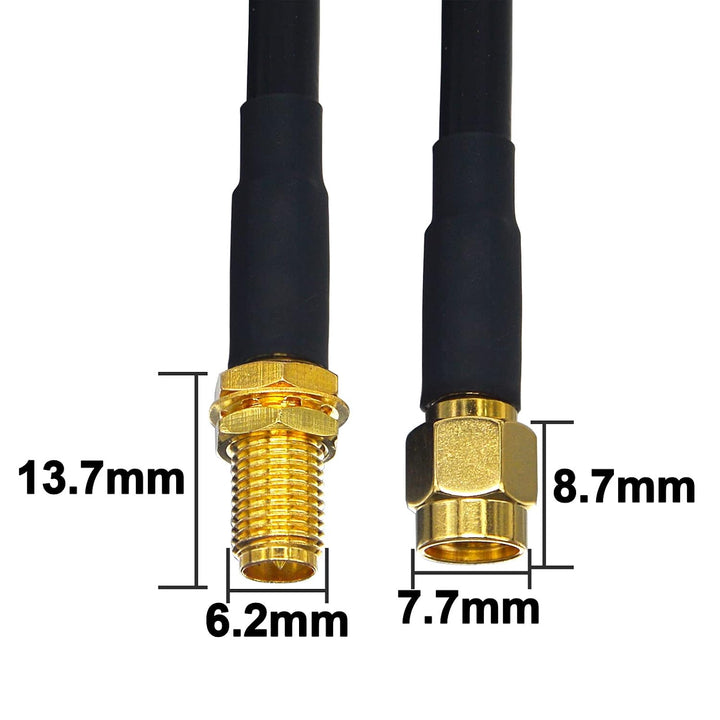 BOOBRIE RP-SMA Kabel 10M RG58/U RP-SMA Stecker auf RP-SMA Buchse Antennenkabel RP-SMA Stecker Buchse