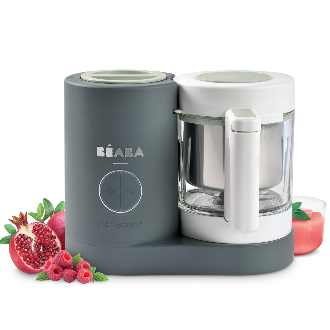Béaba - Babycook Neo - 6 in 1 Babynahrungszubereiter - Schonender Dampfgarer - Glaskrug und Garkorb