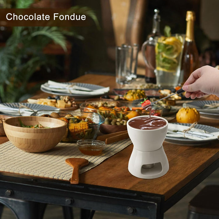 Keramik Fondueset Schokofondue Fondue Schokolade Schokoladenfondue, Keramikschale mit Teelichthalter