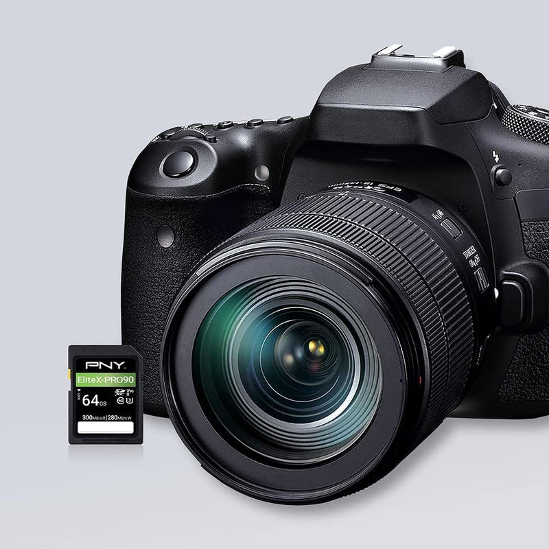 PNY 64GB X-PRO 90 Class 10 U3 V90 UHS-II SD Flash Memory Card 64GB UHS-II EliteX-PRO 90, 64GB UHS-II