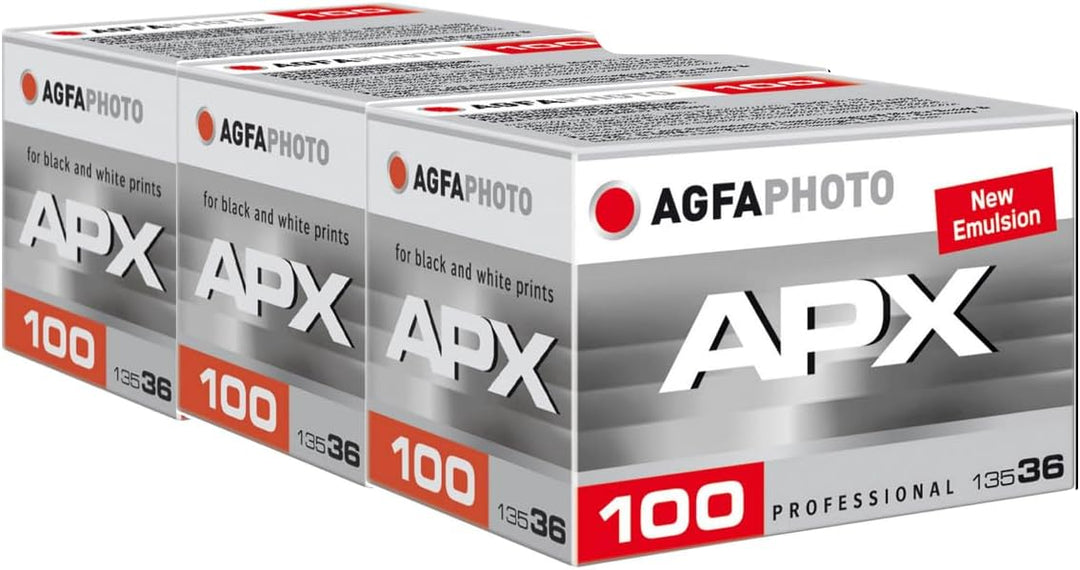AgfaPhoto APX 100-36 Dreier Pack Schwarz/Weiss Bilderfilm Ohne Entwicklung 100 ASA 3 St., Ohne Entwi