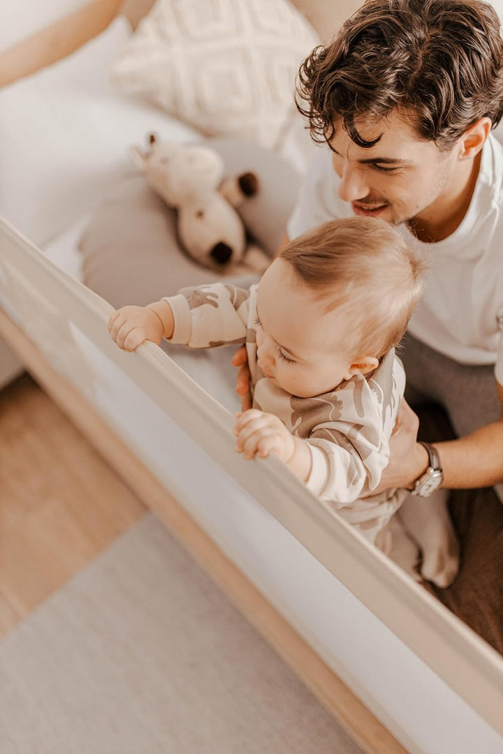 TULANO Cover 46, Bettgitter Kinderbett, Sicherheitsgitter Absenkfunktion, 18-Fach höhenverstellbar,