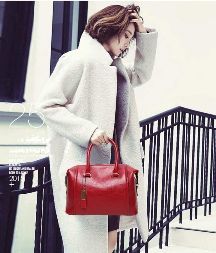 Coolives Damen Tasche Handtasche Henkeltasche aus PU-Leder Boston Umhängetasche Schultertasche Elega