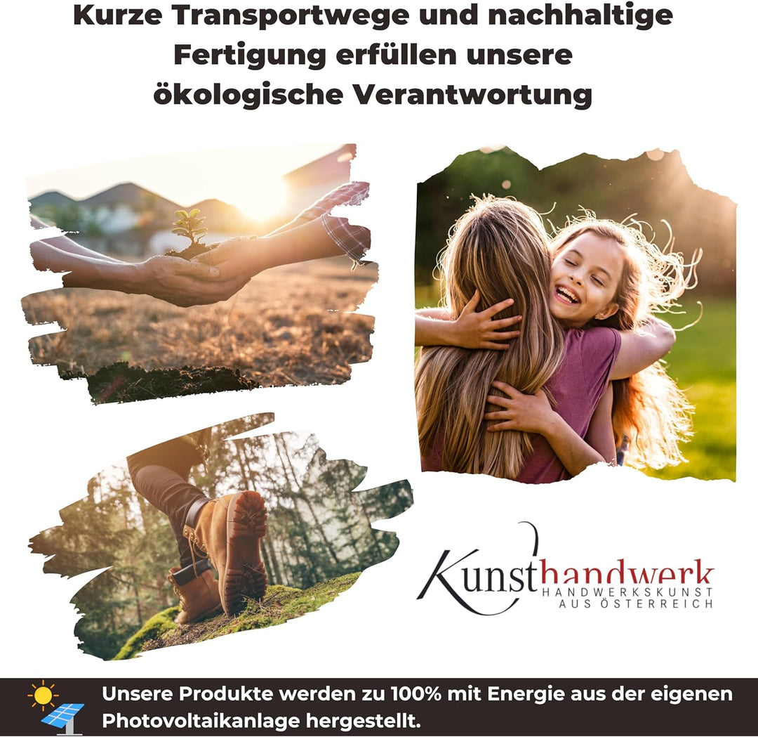 sagl.tirol Geschenkidee zum Einzug I Doppelherz aus Zirbenholz mit Schlüssel I 100% Naturprodukt I E