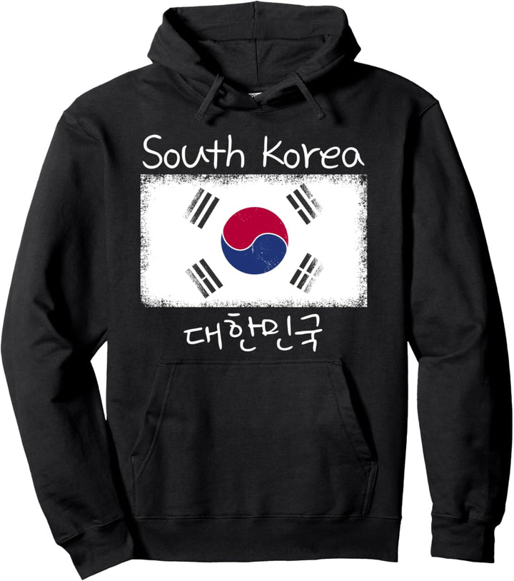 Vintage National Südkorea Flagge Korean Hangul Pullover Hoodie