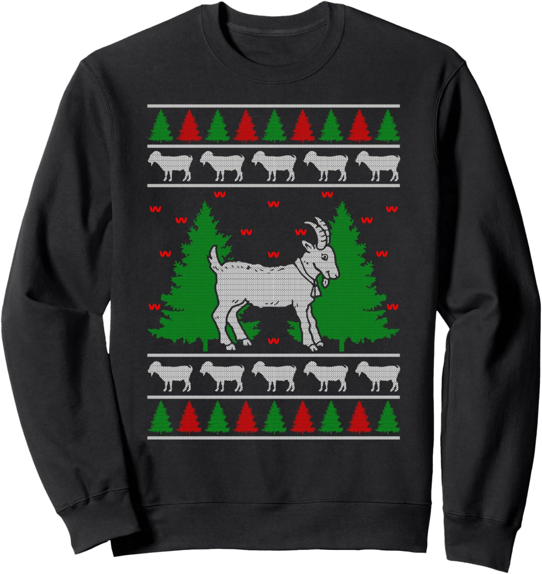 Ugly Christmas Weihnachtsfeier Ziegen Motiv Sweatshirt