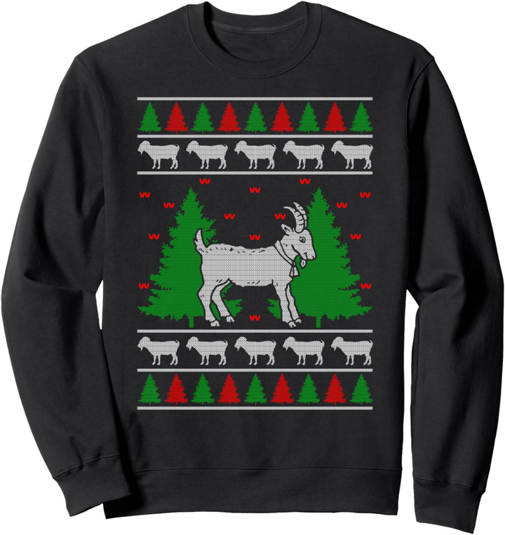 Ugly Christmas Weihnachtsfeier Ziegen Motiv Sweatshirt