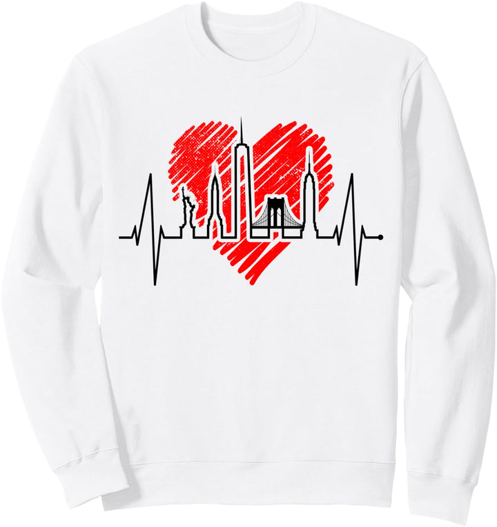 New York Skyline Herzschlag Freiheitsstatue NYC USA New York Sweatshirt