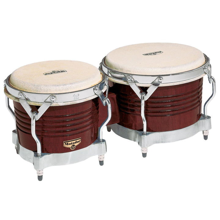 LP Latin Percussion LP811006 Matador Wood Bongo Almond Brown Chrome Hardware Almond Brown, Chrom HW,
