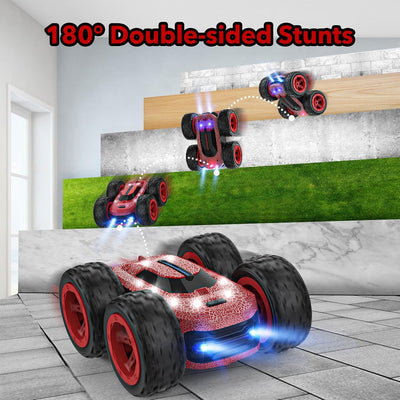 Ferngesteuertes Auto ab 3 4 5 6 7 8 9 Jahre, 4WD RC Auto Kinder 2.4Ghz 360°LED Blinken Stunt Drift C