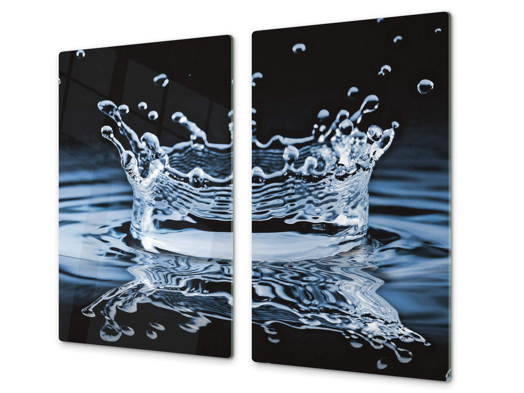 Küchenbrett aus Hartglas und Induktionskochplattenabdeckung – Schneideplatten SINGLE mit 60 x 52 cm