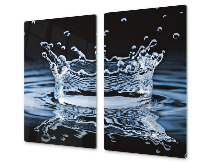 Küchenbrett aus Hartglas und Induktionskochplattenabdeckung – Schneideplatten SINGLE mit 60 x 52 cm
