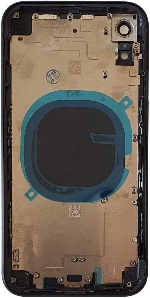 Smartex® Backcover aus Glas + Rahmen kompatibel mit iPhone XR | Rückseite Cover + Frame (Schwarz) XR
