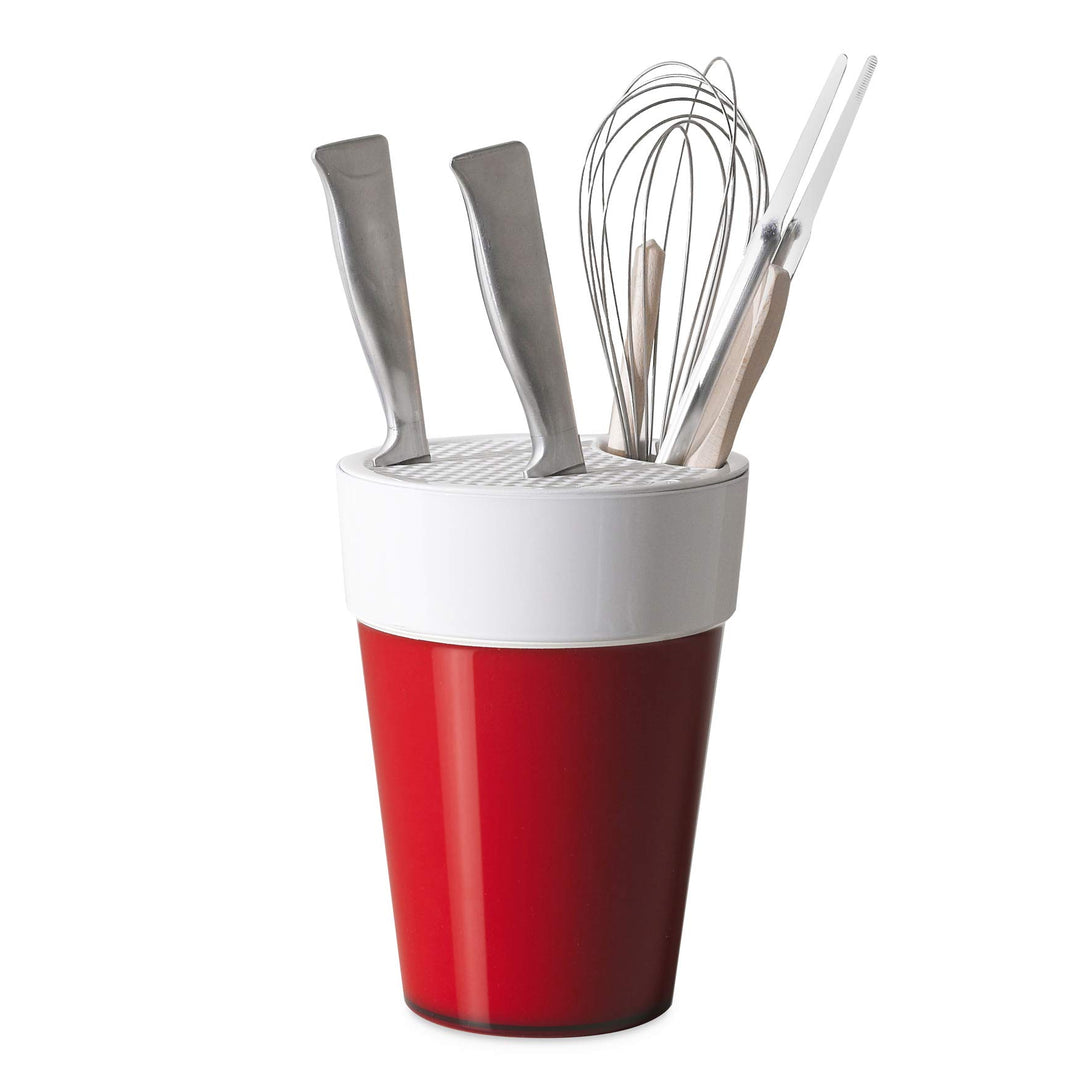 Omada Design Messer aus Polypropylen, 16,5 x 22 cm, Made in Italy, Messerhalter mit Praktischen und
