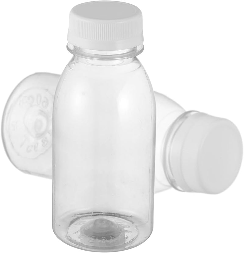 Cabilock 10 Stück 250 ml Milch Flaschen mit Lidsjugs, transparente Töpfe, Saftflaschen aus Kunststof