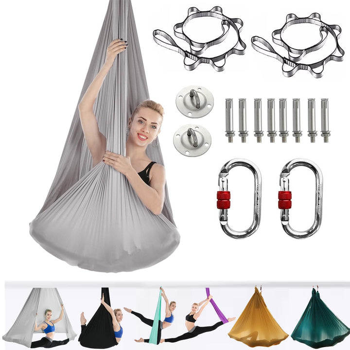 Yoga-Set für Erwachsene, Yoga-Zubehör, 500 kg Belastung, inkl. Kompletter Installationshardware Grey