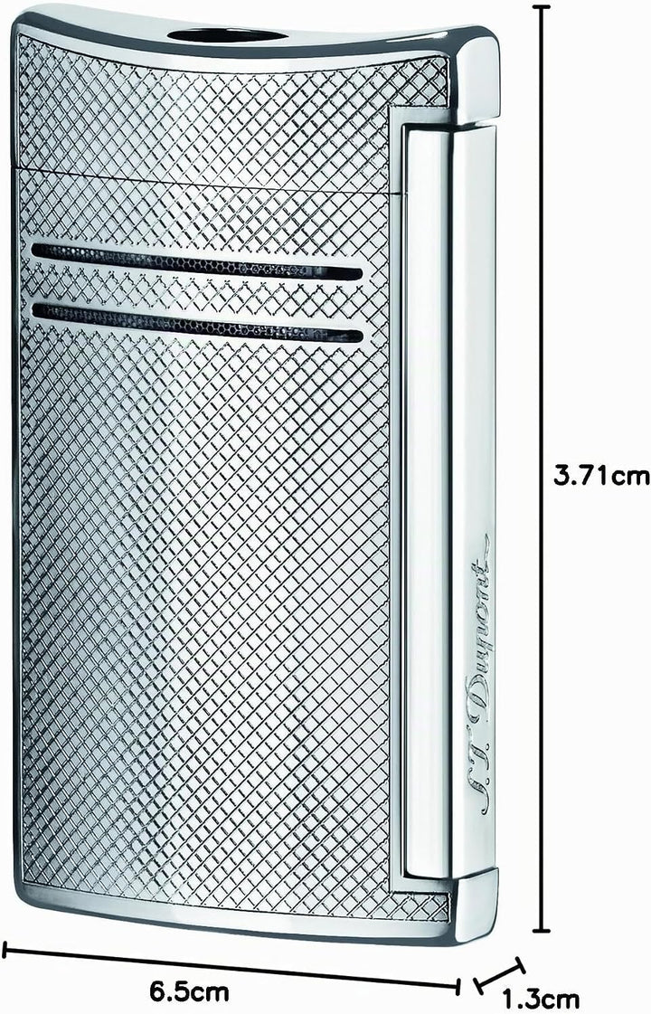 S.T. Dupont Maxijet-Feuerzeug, gebürstetes Chrom-P 65 x 37 x 14 mm Chrom-Gitter