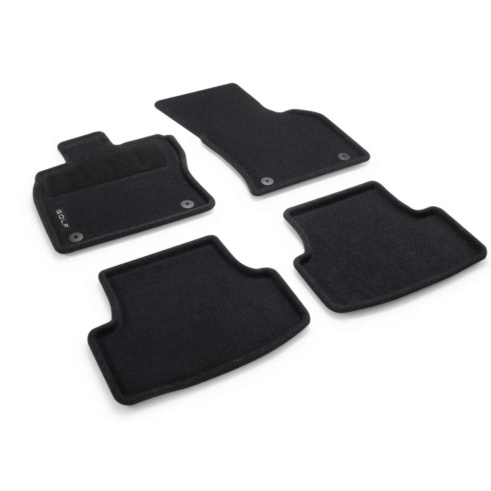 Volkswagen 5H1061445WGK Fussmatten Optimat Textilfussmatten 4X Stoffmatten schwarz, mit Golf Schrift
