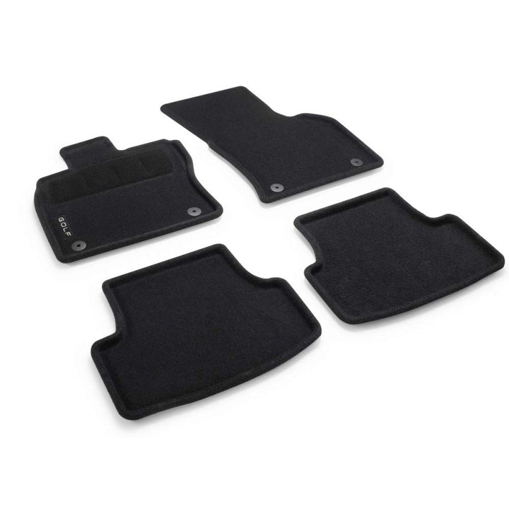 Volkswagen 5H1061445WGK Fussmatten Optimat Textilfussmatten 4X Stoffmatten schwarz, mit Golf Schrift