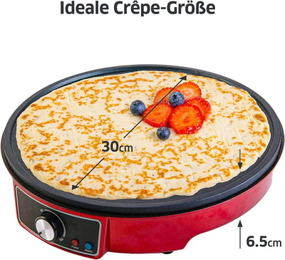 Gadgy Crêpes Maker mit Antihaftbeschichtung | 30 cm Durchmesser & Crêpes-Wender | Crepes Maker für C