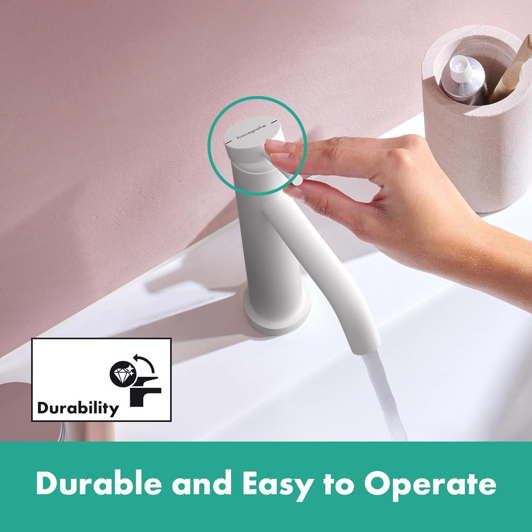 hansgrohe Tecturis S - Waschtischarmatur ohne Ablauf, Wasserhahn Bad mit Auslauf Höhe 110mm, Mischba