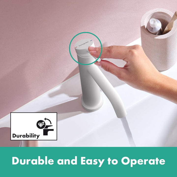 hansgrohe Tecturis S - Waschtischarmatur ohne Ablauf, Wasserhahn Bad mit Auslauf Höhe 110mm, Mischba