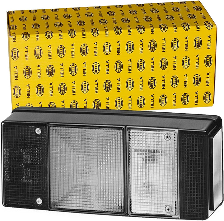 HELLA - Heckleuchte - Glühlampe - 12V - Anbau - Lichtscheibenfarbe: rot - Stecker: Flachstecker - re