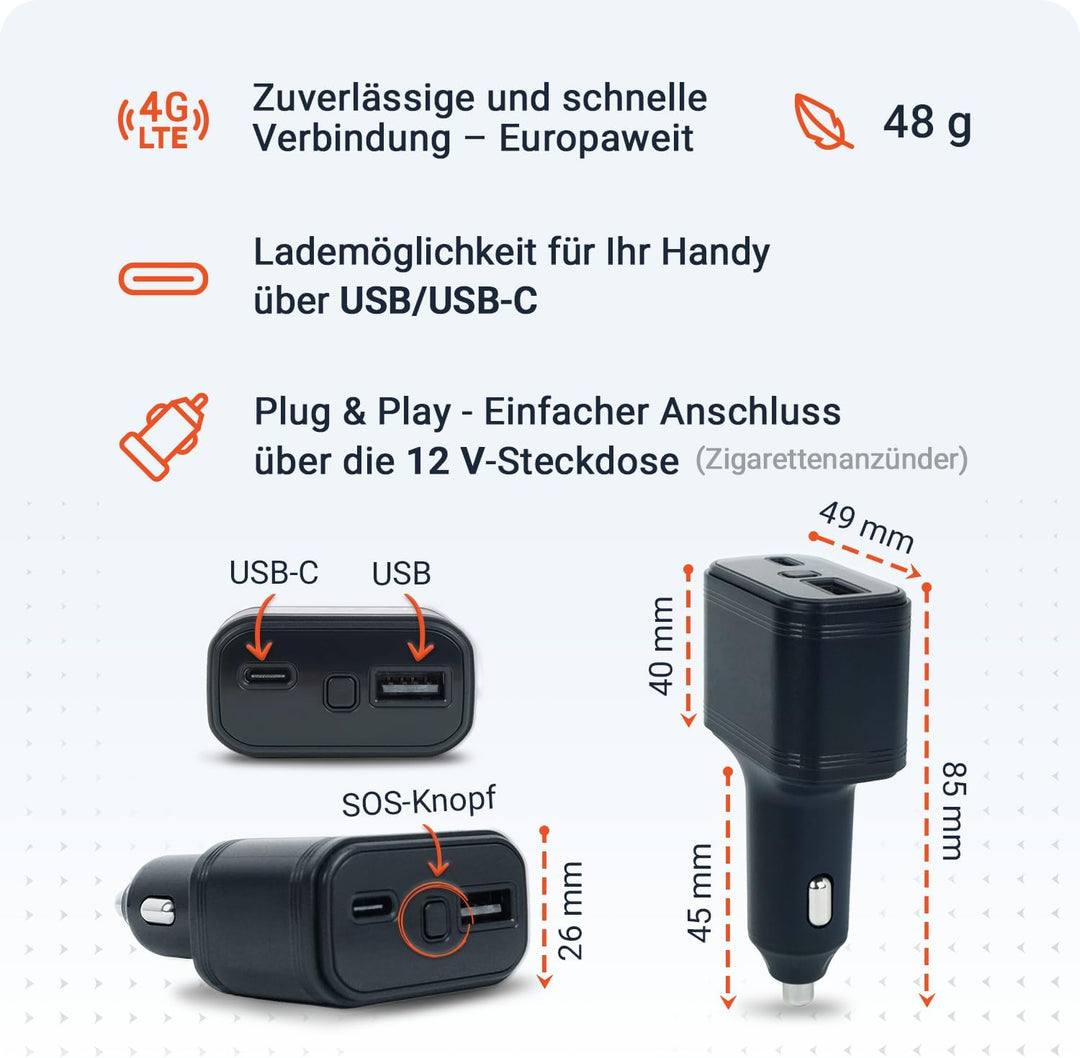PAJ GPS USB GPS Finder 4G - mini GPS Tracker für Autos, Fahrzeuge & LKW´s - Stromversorgung über Zig
