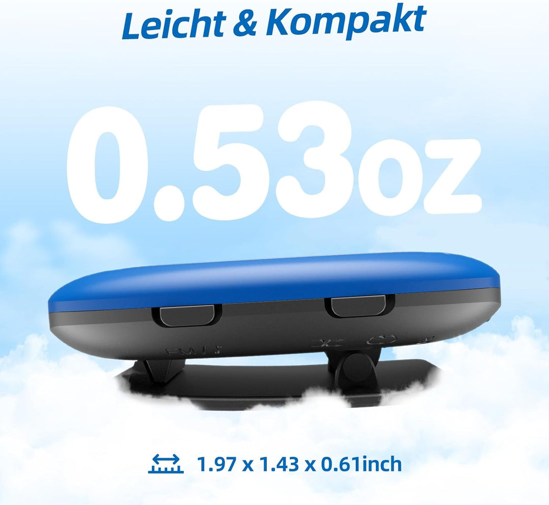 AGPTEK MP3 Player mit Clip, Tragbarer Musikplayer mit Integrierten Kopfhörern & Silikonhülle, 8GB mi
