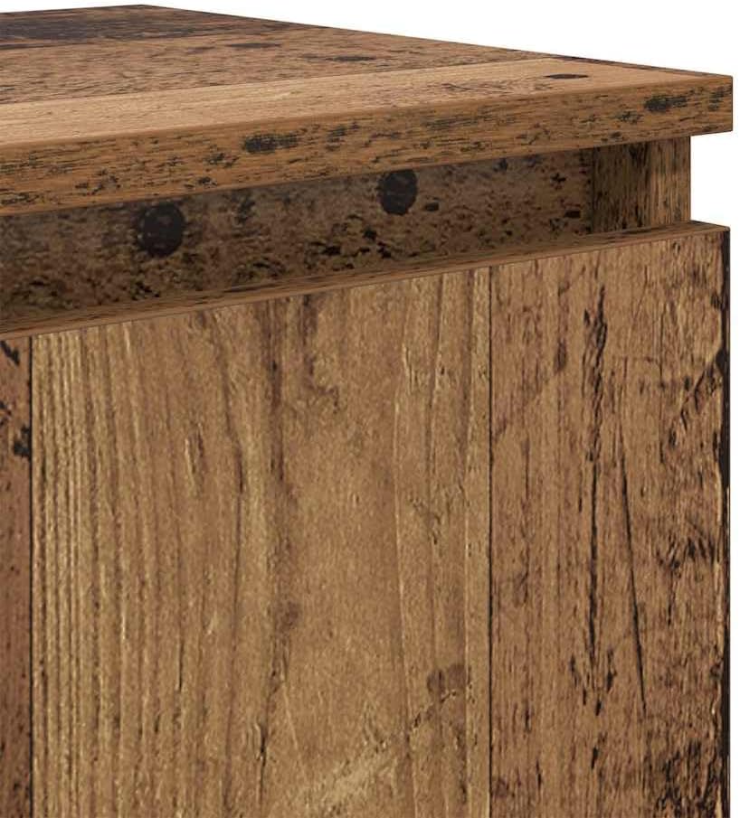 vidaXL Alter Holz Nachttisch Altes Holz Massivholz, Metall 40 x 30 x 50 cm, Altes Holz