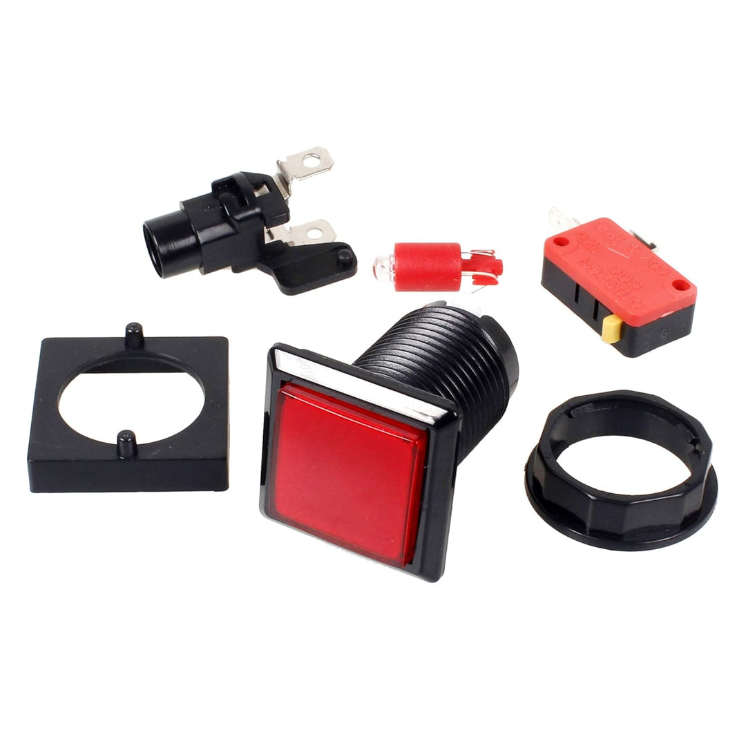 EG STARTS 10 x Arcade Square quadratische LED beleuchtet Druckknopf mit Micro Schalter für Arcade Ma